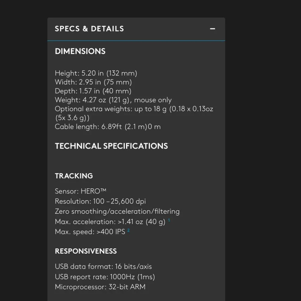 LogiTech G502 HERO Gaming Mouse